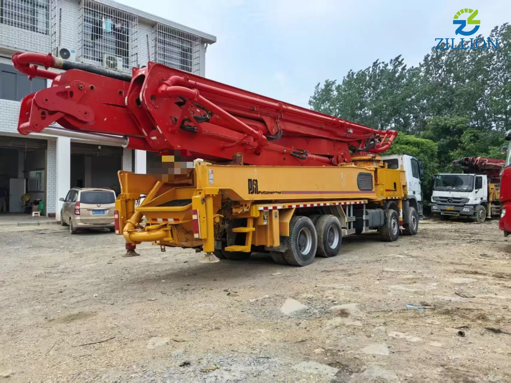 High Quality 2013 Putzmeister Boom Pump 56m Truck- mounted Concrete Pump Car on Mercedes-Benz Chassis