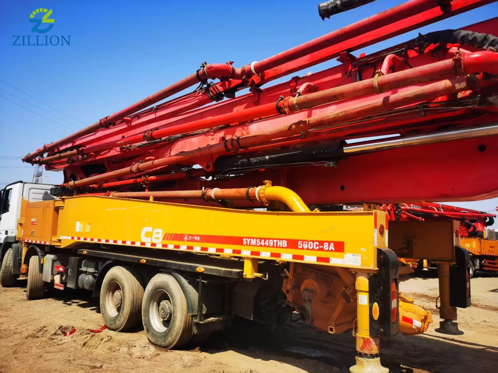 High Quality 2018 Sany Boom Pump 56m Truck- mounted Concrete Pump Car on Benz Chassis