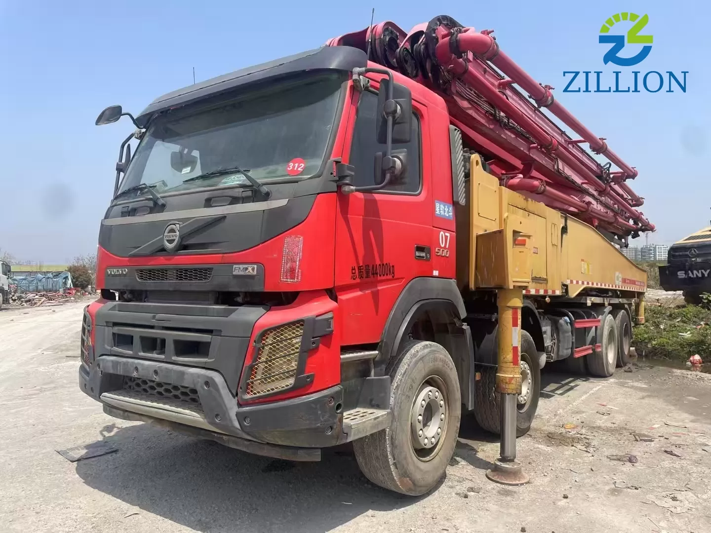 High Quality 2018 SANY Boom Pum 56m Truck- mounted Concrete Pump Car on VOLVO Chassis