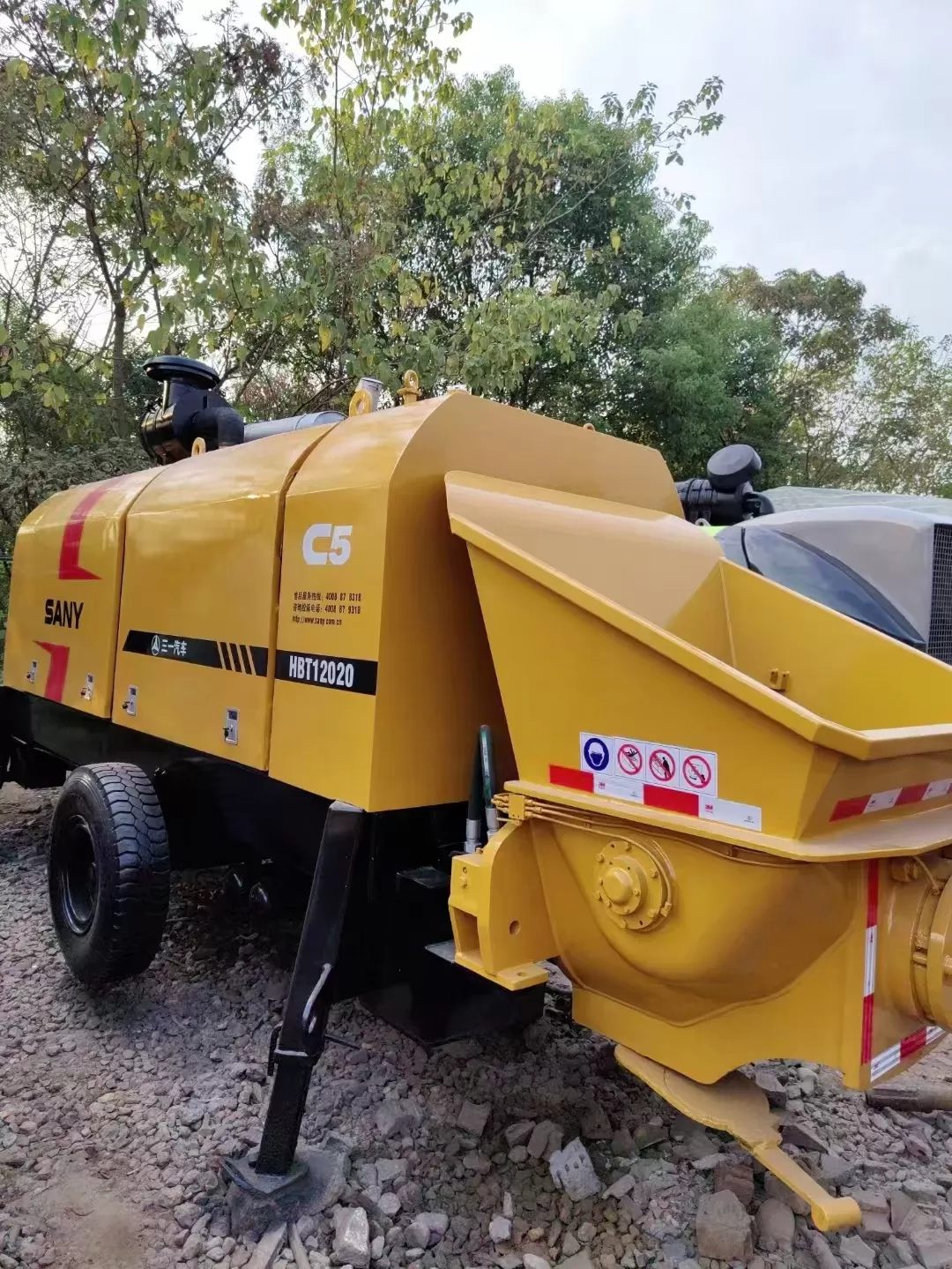 2022 HBT12020 Trailer Concrete Pump Used Stationary Pump for Construction