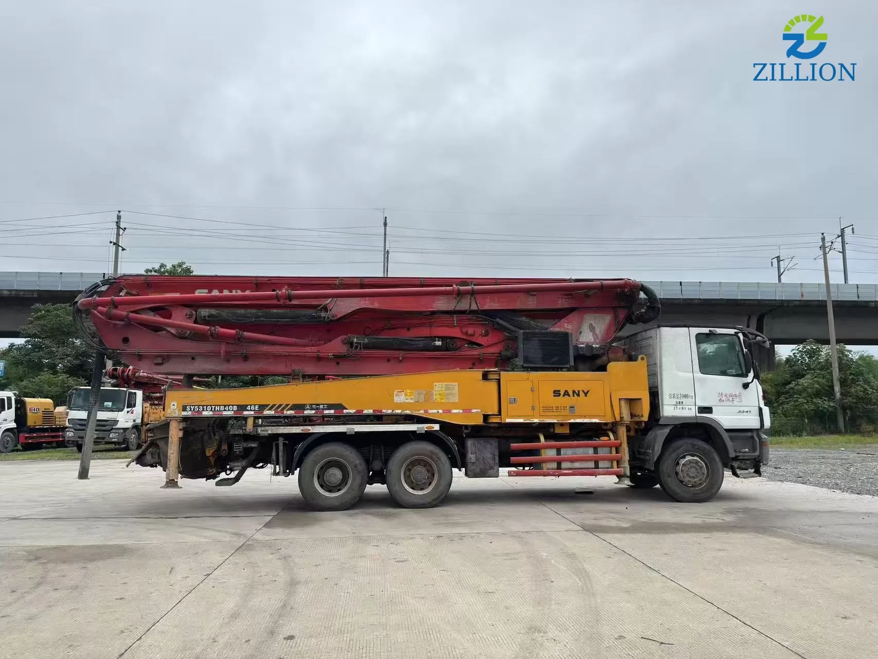 High Quality 2012 Sany Boom Pump 46m Truck- mounted Concrete Pump Car on Mercedes-Benz Chassis