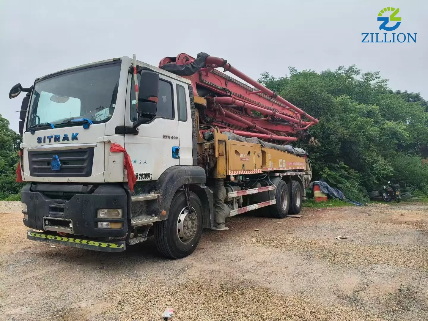 High Quality 2016 Sany Boom Pump 38m Truck- mounted Concrete Pump Car on Sitrak Chassis