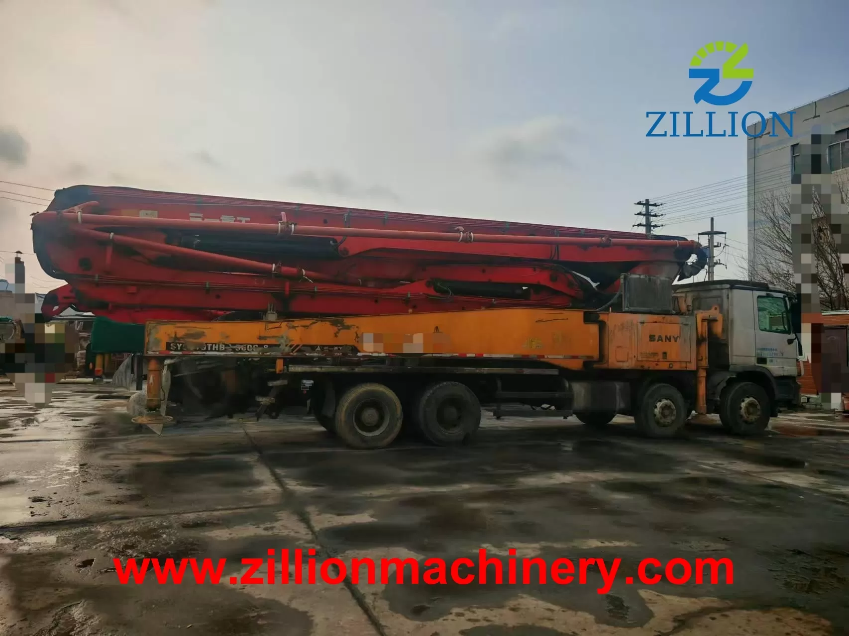 2013 SANY Boom Pump 56m Truck- mounted Concrete Pump Car on Benz Chassis
