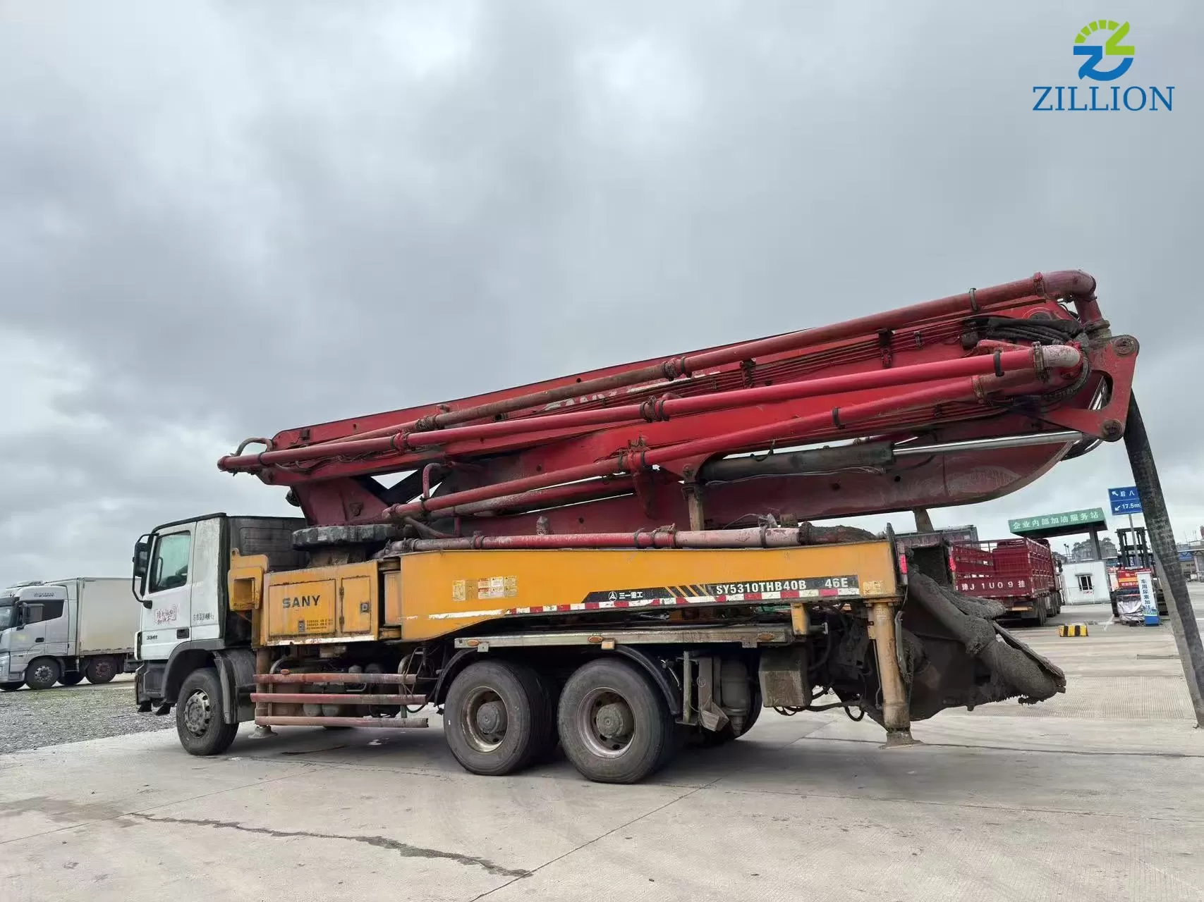 High Quality 2012 Sany Boom Pump 46m Truck- mounted Concrete Pump Car on Mercedes-Benz Chassis