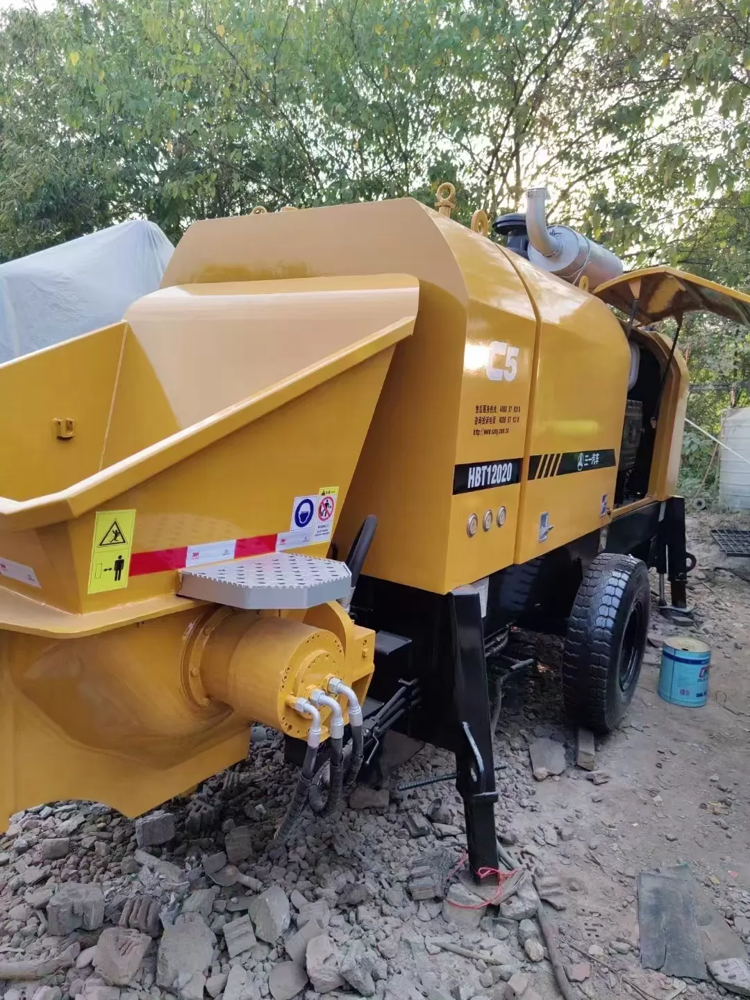 2022 HBT12020 Trailer Concrete Pump Used Stationary Pump for Construction