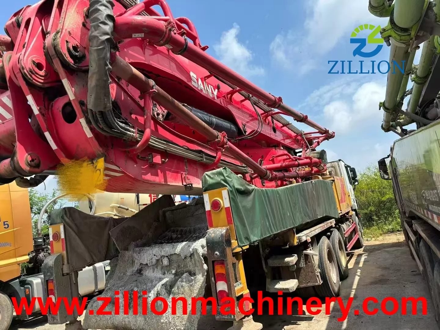 High Quality 2019 Sany Boom Pump 52m Truck- mounted Concrete Pump Car on BENZ Chassis