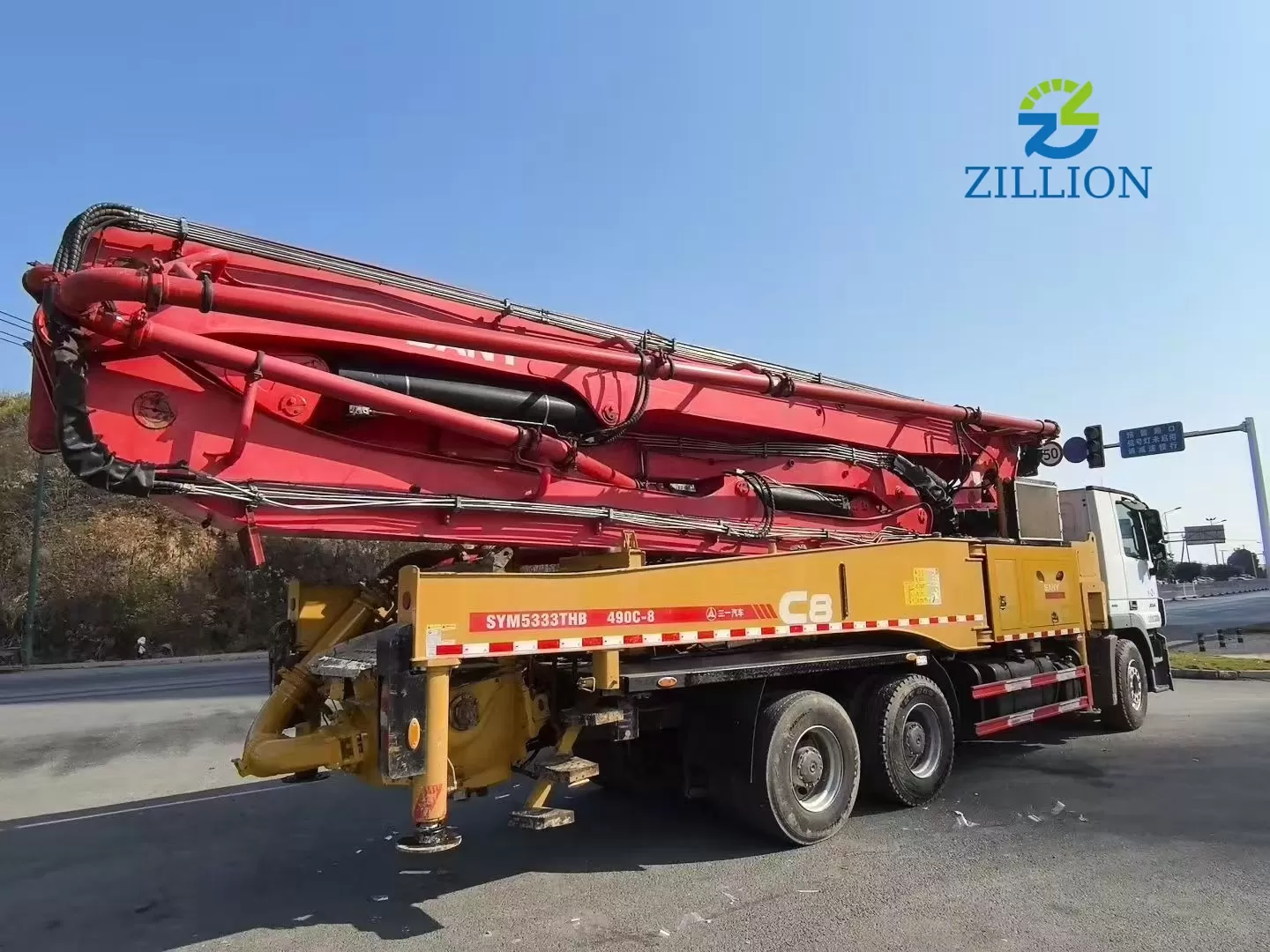 Used 2019 SANY 49M Concrete Pump Truck – Mercedes-Benz Engineered Chassis