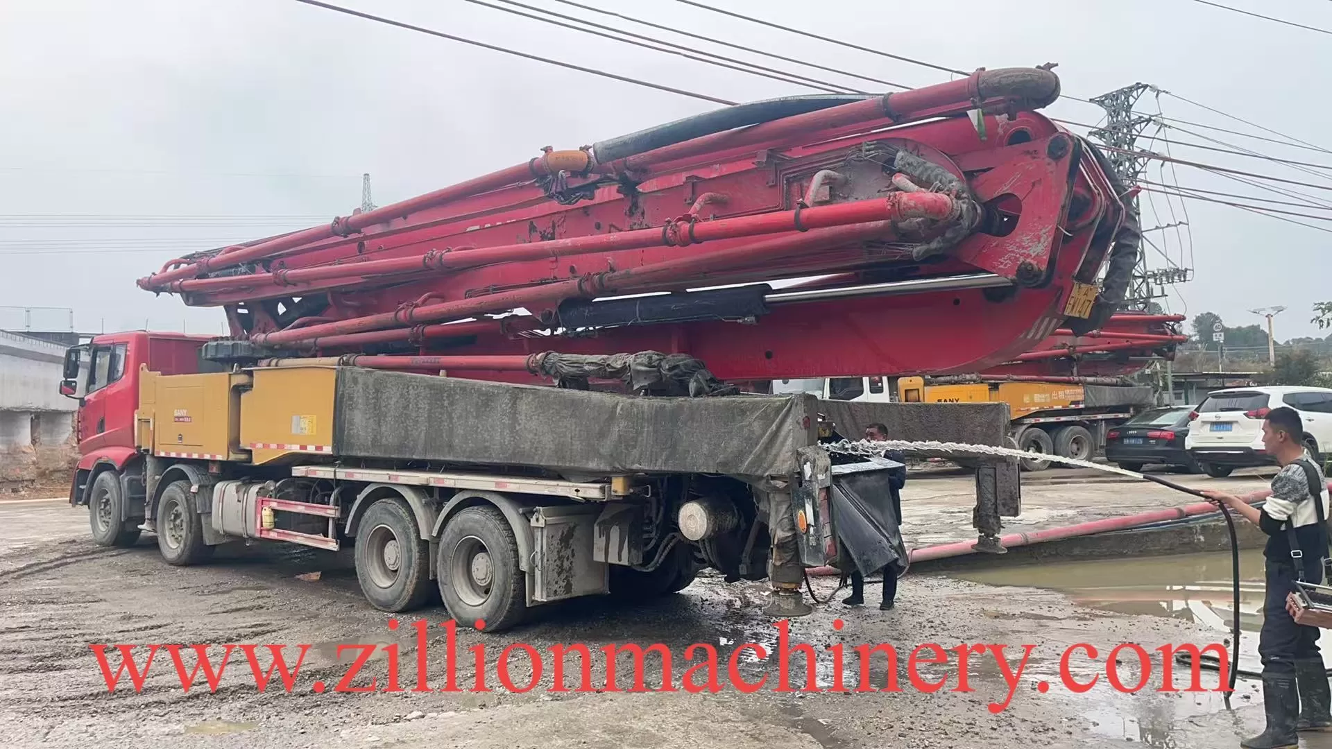 High Quality 2020 Sany Boom Pump 56m Truck- mounted Concrete Pump Car on Sany Chassis