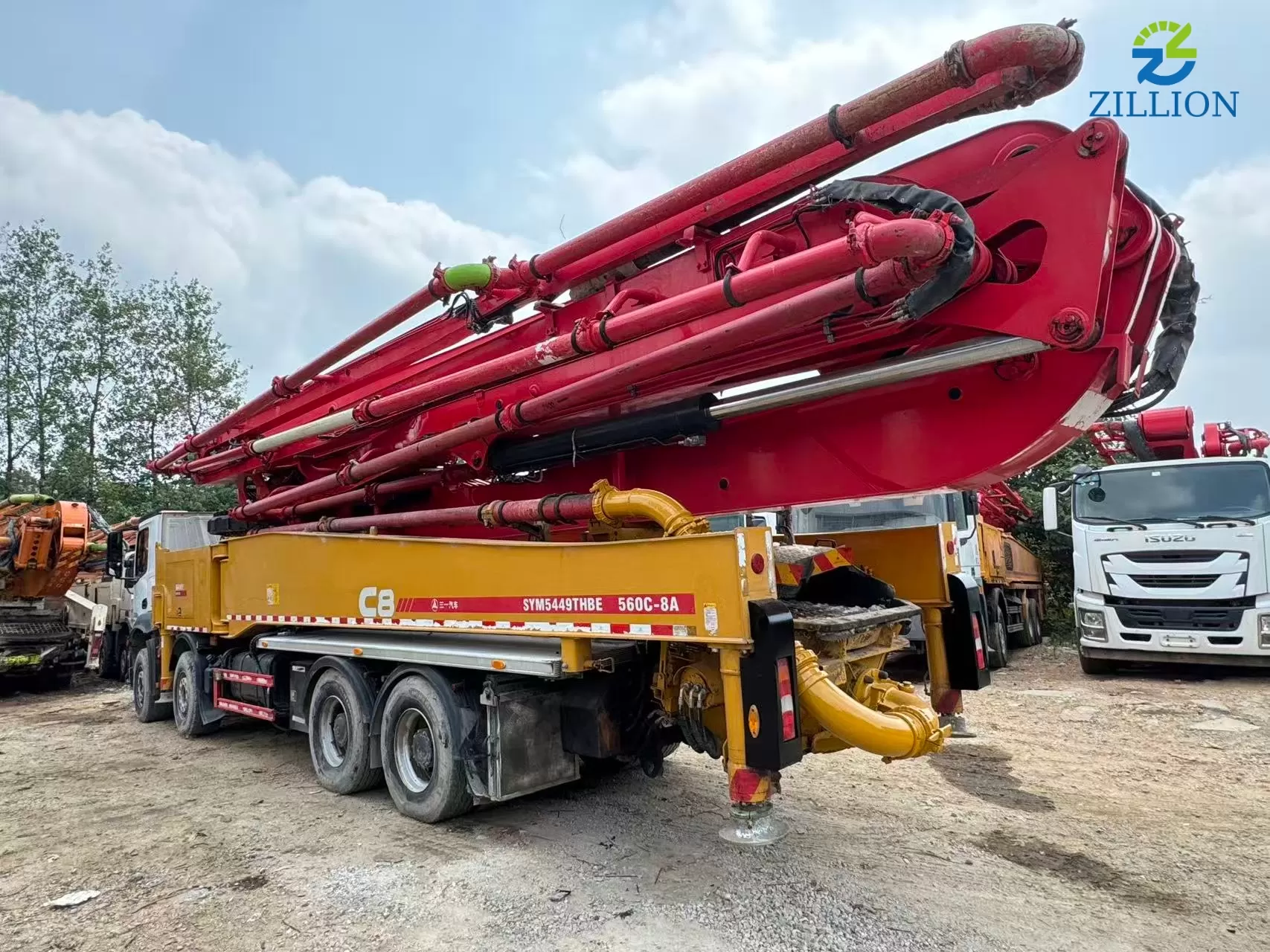 High Quality 2020 SANY Boom Pump 56m Truck- mounted Concrete Pump Car on Mercedes-Benz Chassis