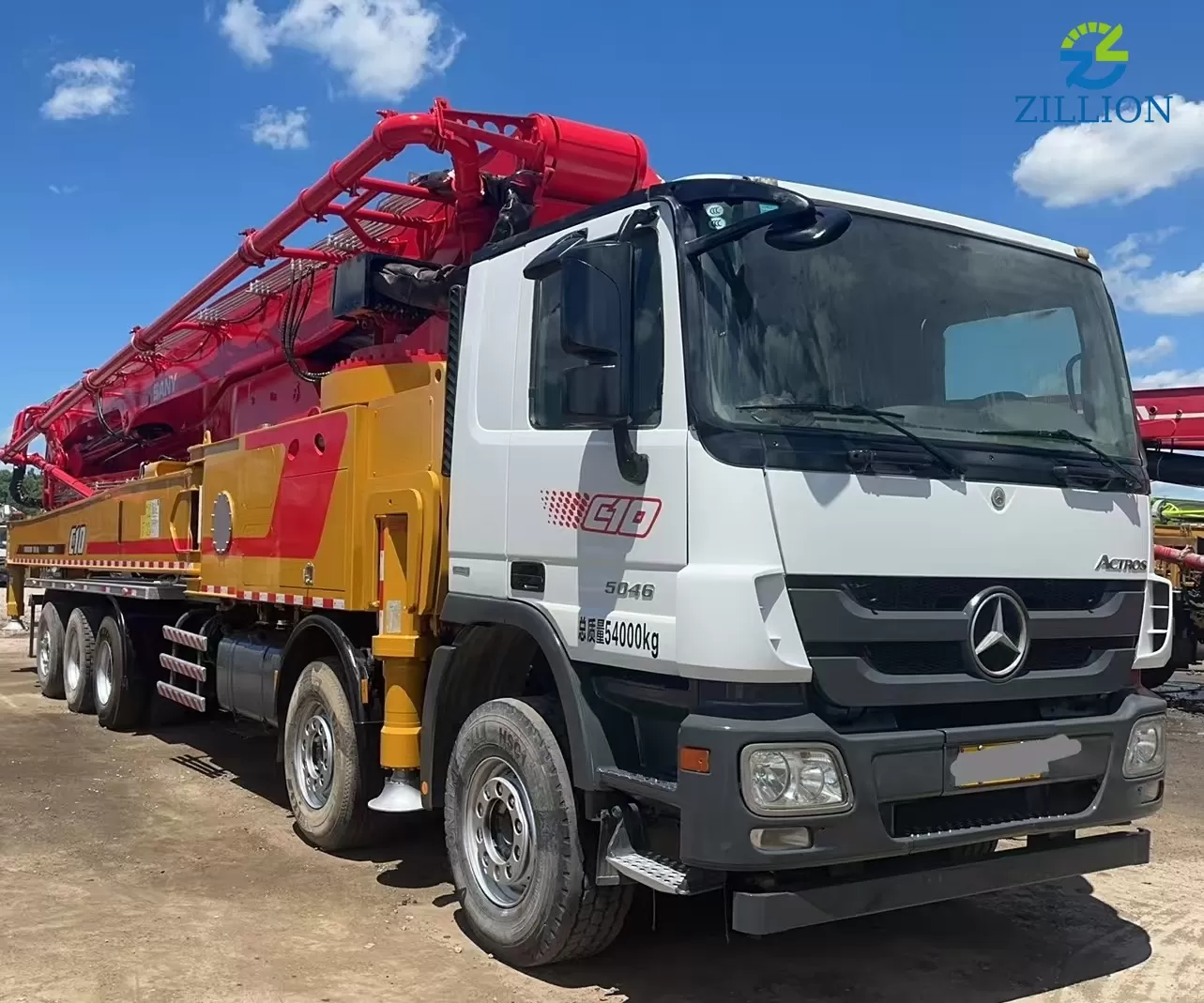 High Quality 2017 SANY Boom Pump 72m Truck- mounted Concrete Pump Truck on Mercedes-Benz Chassis