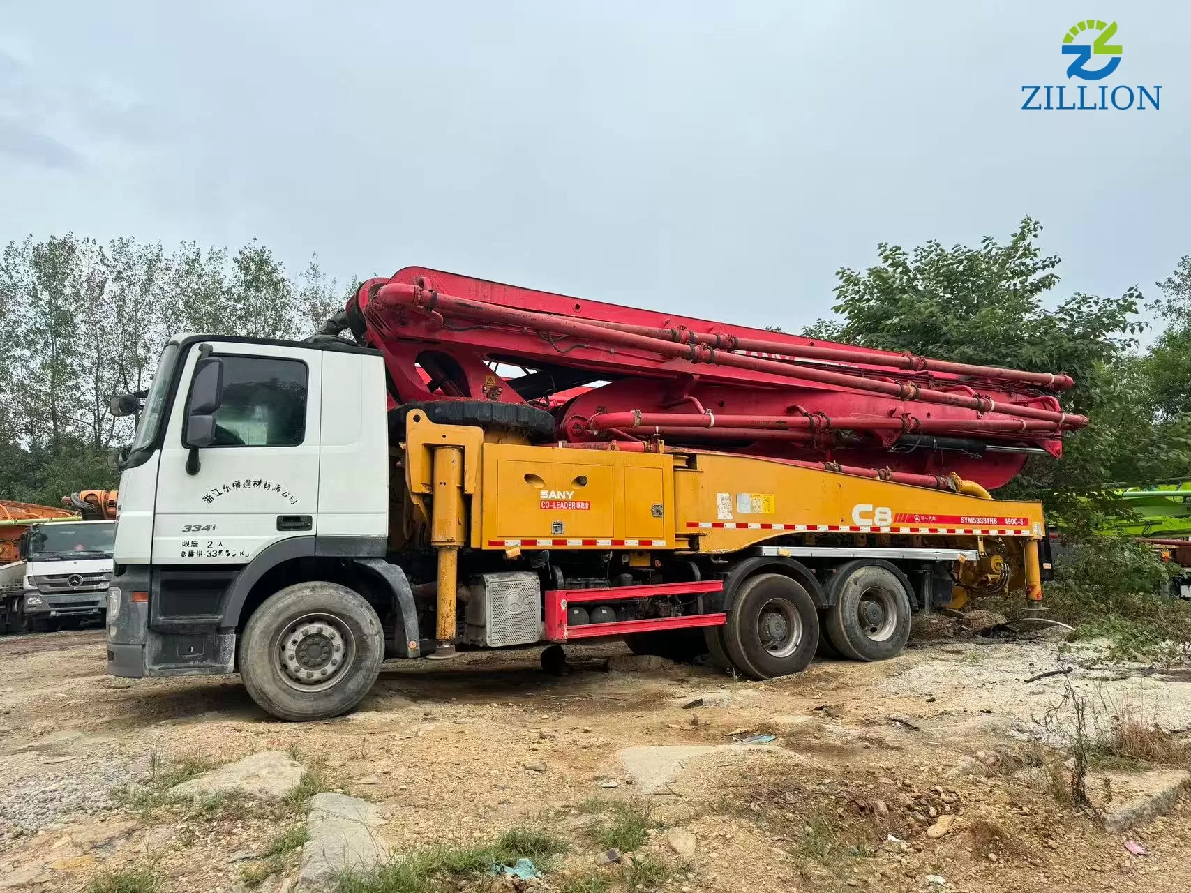 High Quality 2019 SANY Boom Pump 49m Truck- mounted Concrete Pump Truck on Mercedes-Benz Chassis