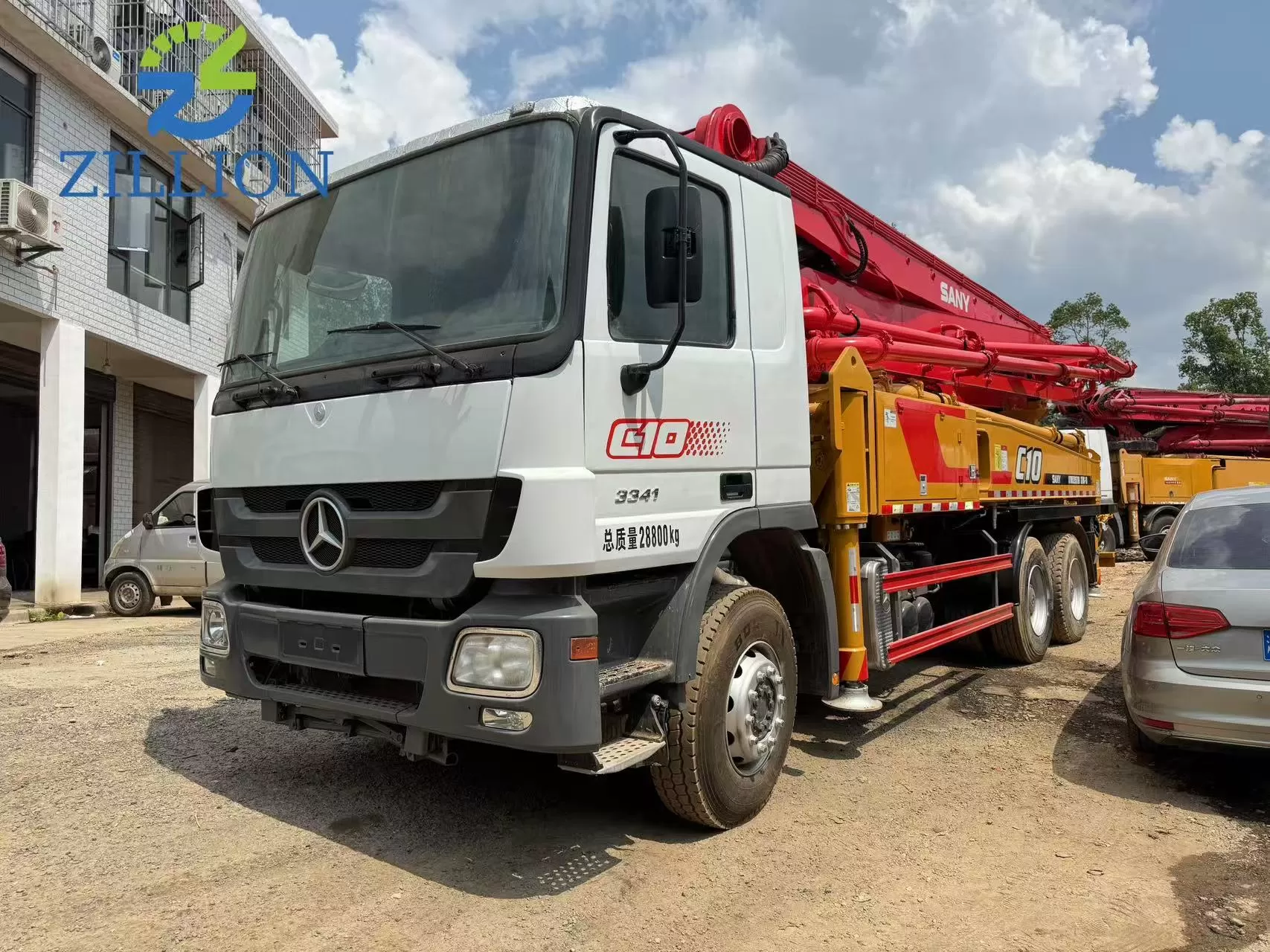 High Quality 2011 SANY Boom Pump 37m Truck- mounted Concrete Pump Car on Benz Chassis