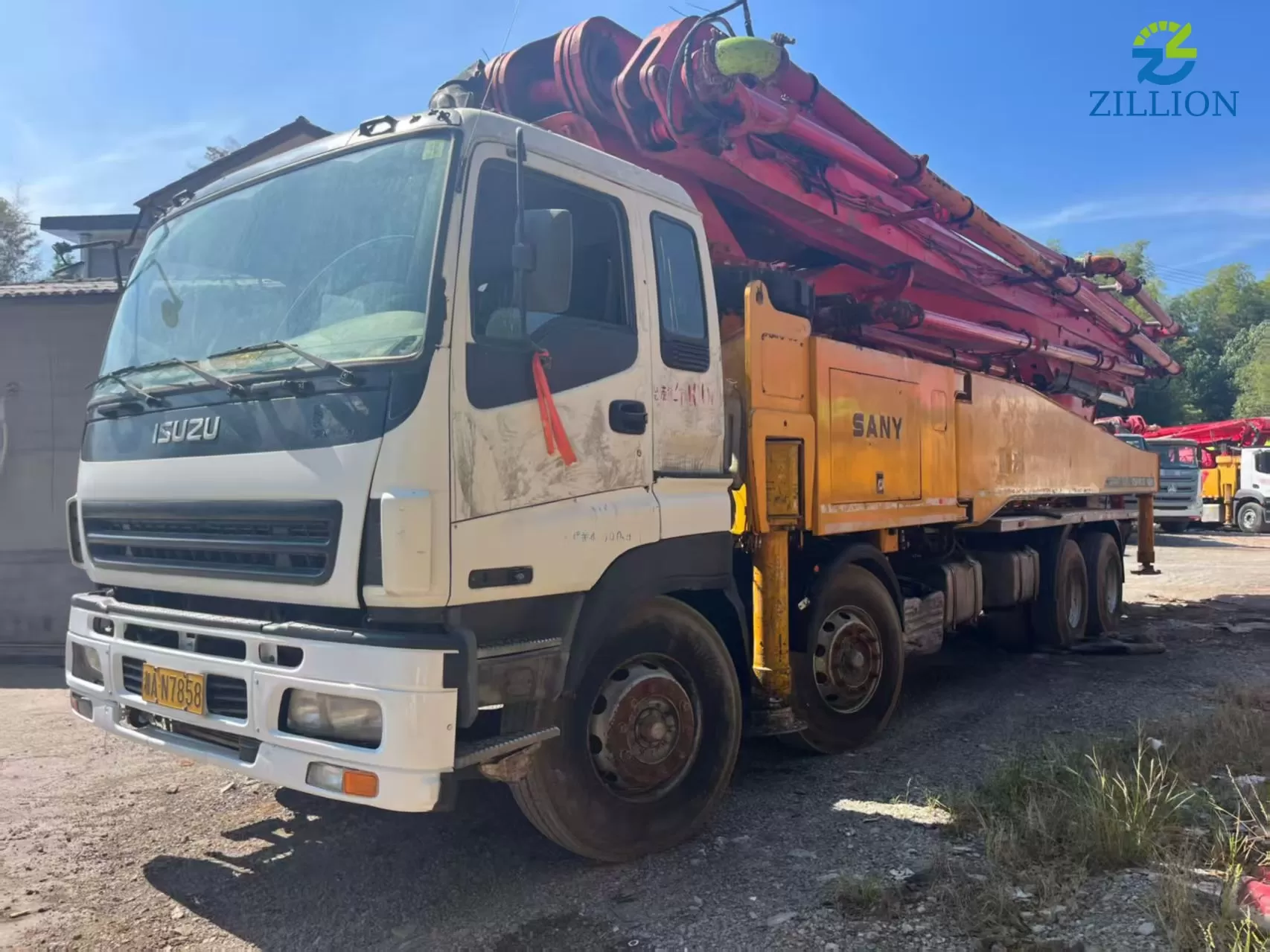 High Quality 2012 SANY Boom Pump 56m Truck- mounted Concrete Pump Truck on ISUZU Chassis