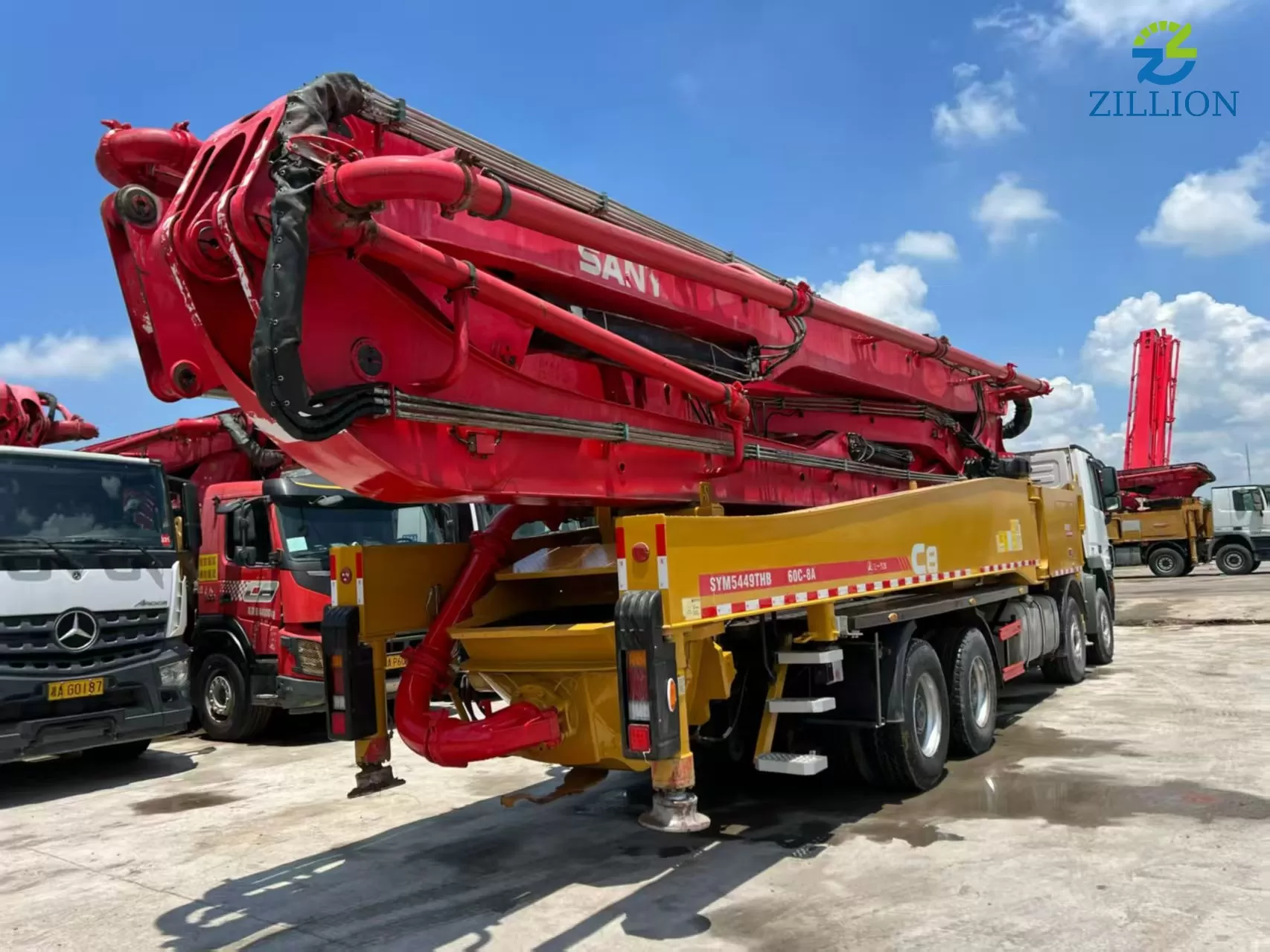 High Quality 2018 SANY Boom Pump 56m Truck- mounted Concrete Pump Truck on Mercedes-Benz Chassis