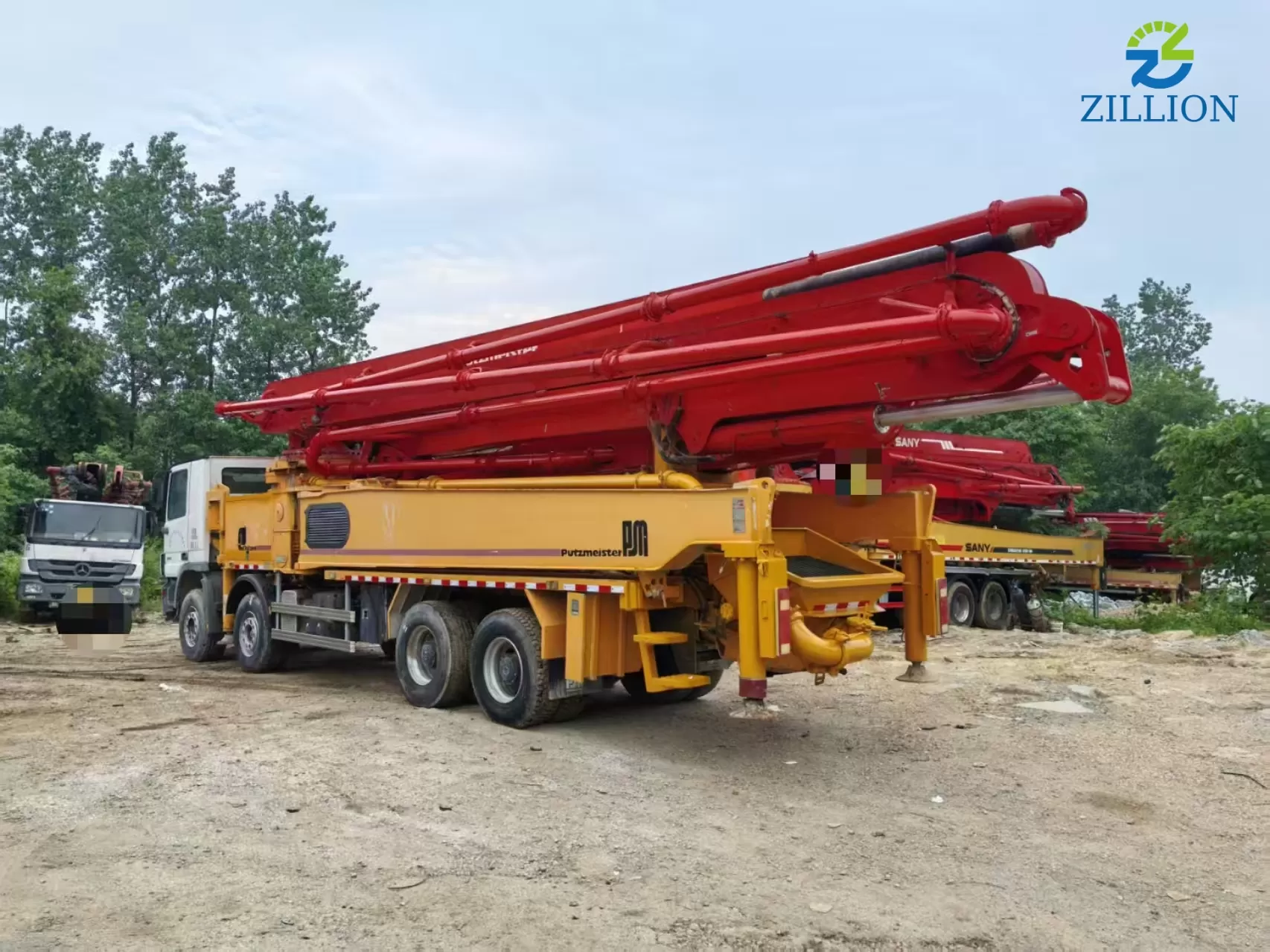 High Quality 2013 Putzmeister Boom Pump 56m Truck- mounted Concrete Pump Car on Mercedes-Benz Chassis