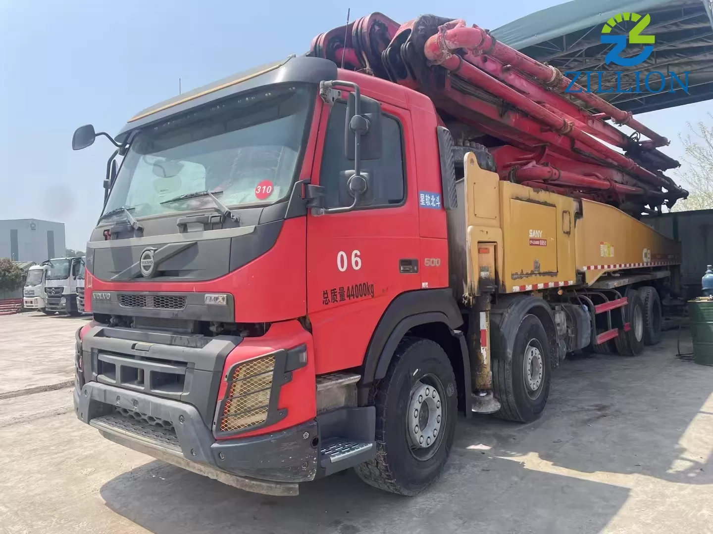 High Quality 2018 SANY Boom Pum 56m Truck- mounted Concrete Pump Car on VOLVO Chassis