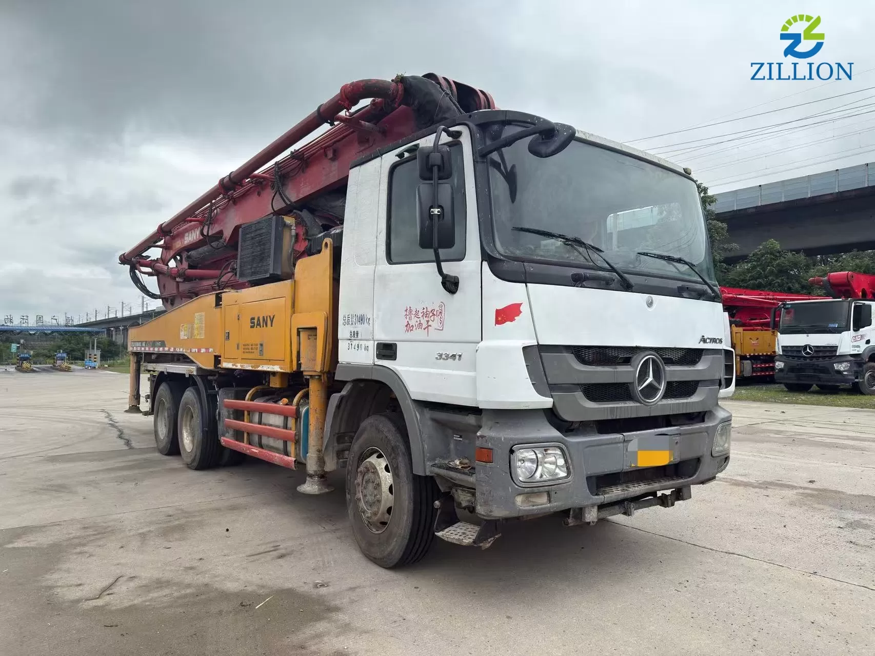 High Quality 2012 Sany Boom Pump 46m Truck- mounted Concrete Pump Car on Mercedes-Benz Chassis
