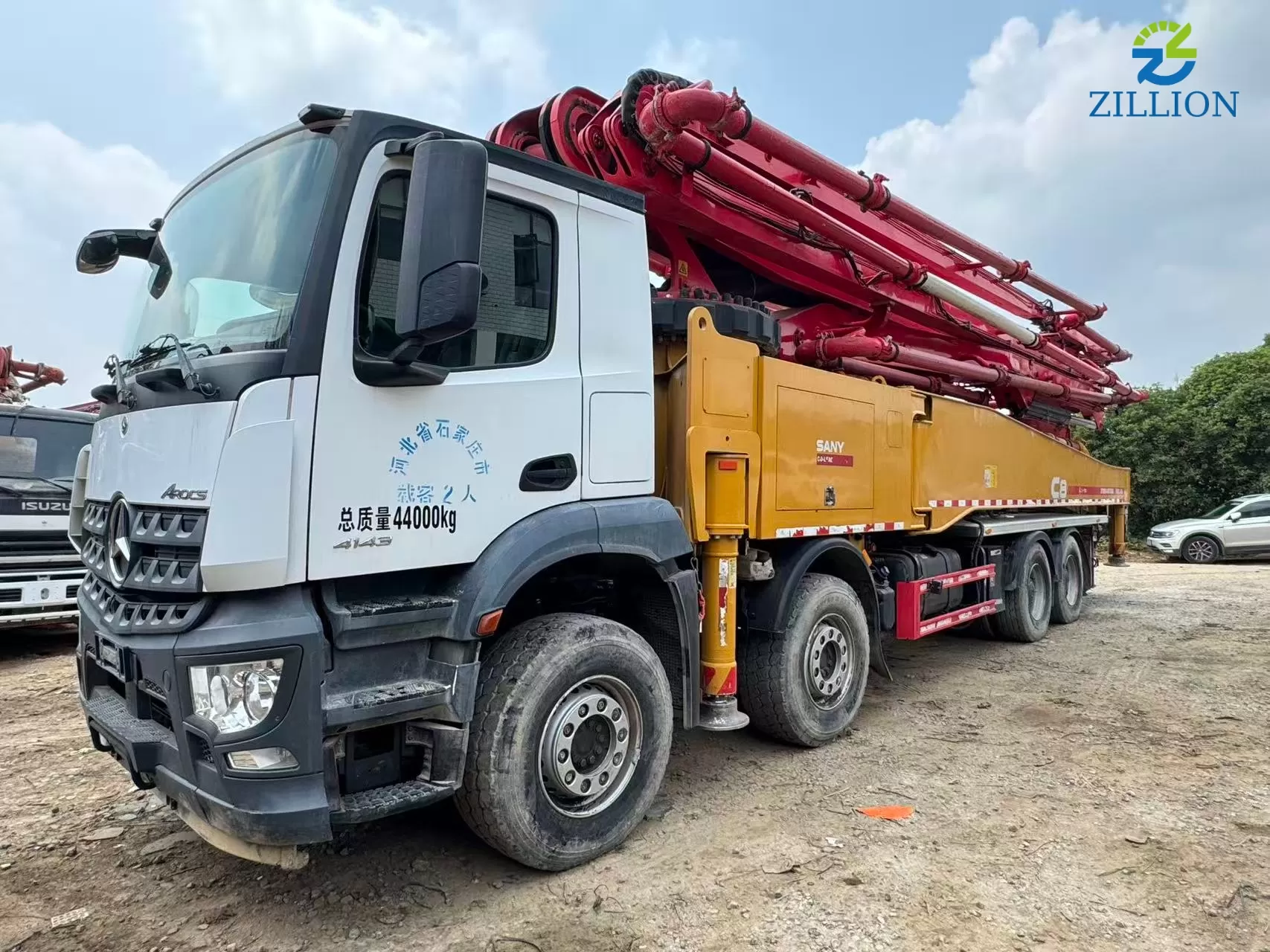 High Quality 2020 SANY Boom Pump 56m Truck- mounted Concrete Pump Car on Mercedes-Benz Chassis