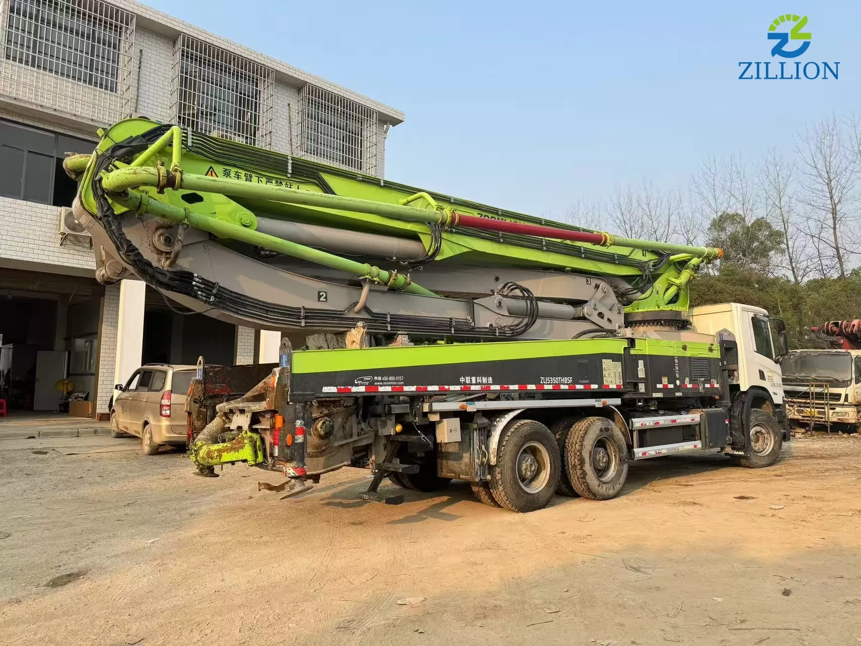 High Quality 2021 Zoomlion Boom Pump 49m Truck- mounted Concrete Pump Car on SCANIA Chassis