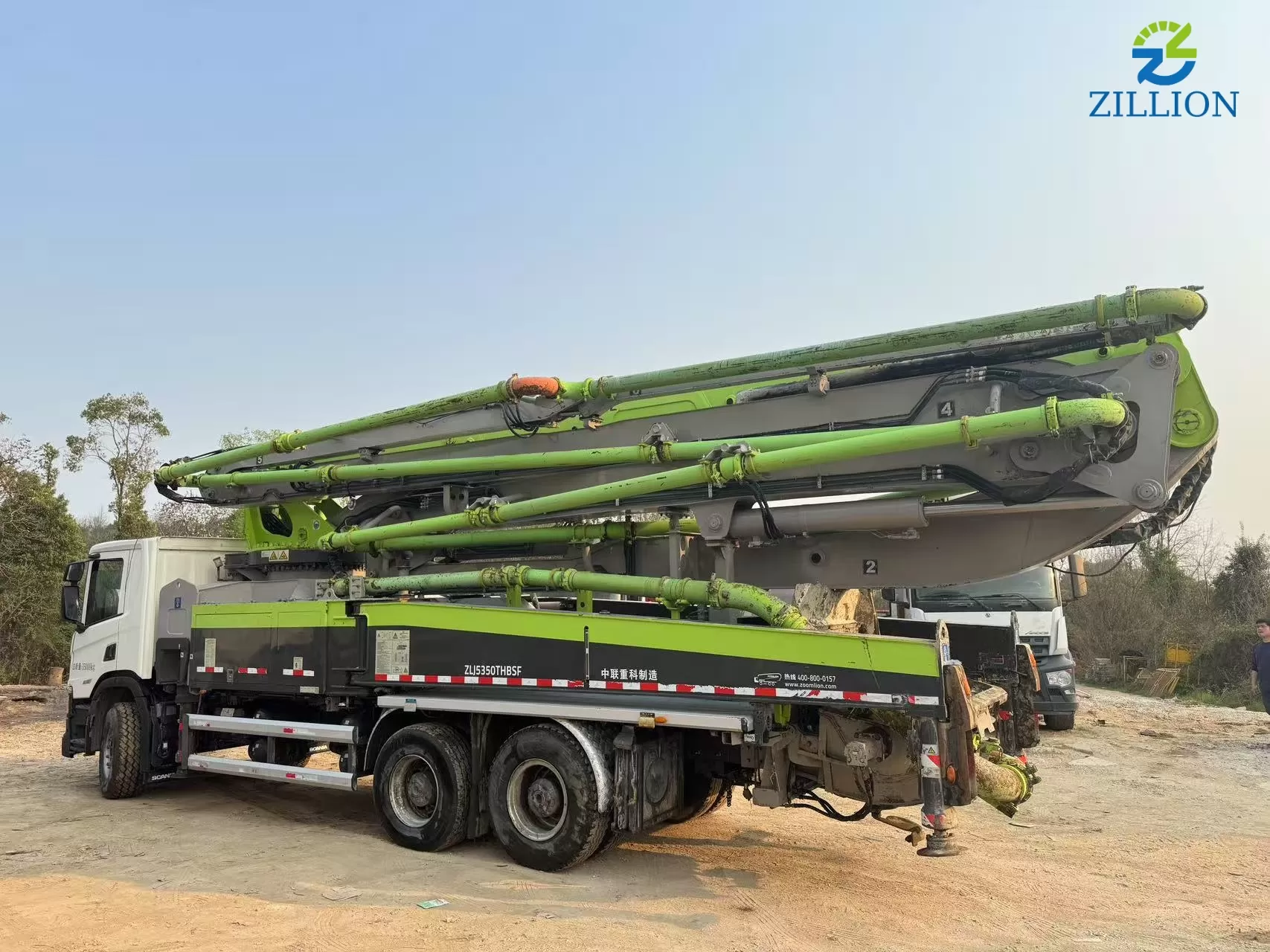 High Quality 2021 Zoomlion Boom Pump 49m Truck- mounted Concrete Pump Car on SCANIA Chassis