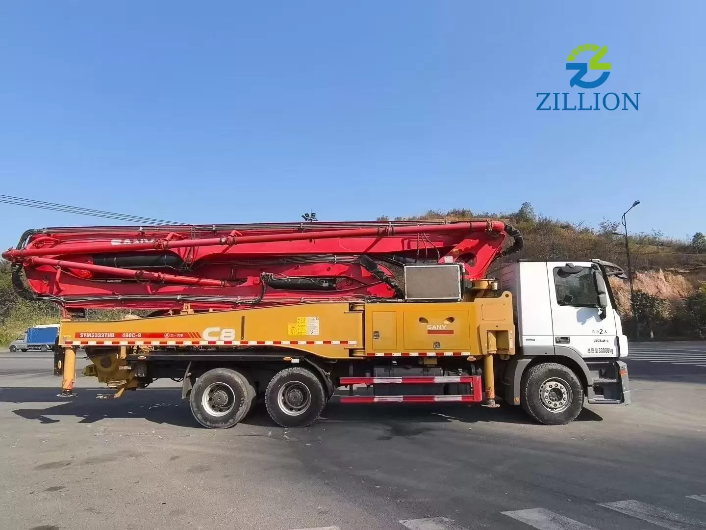 Used 2019 SANY 49M Concrete Pump Truck – Mercedes-Benz Engineered Chassis