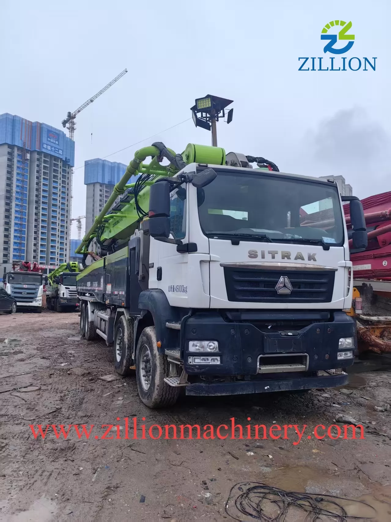2023 ZOOMLION 57m Long Boom Truck- mounted Concrete Pump Car on SITRAK Chassis