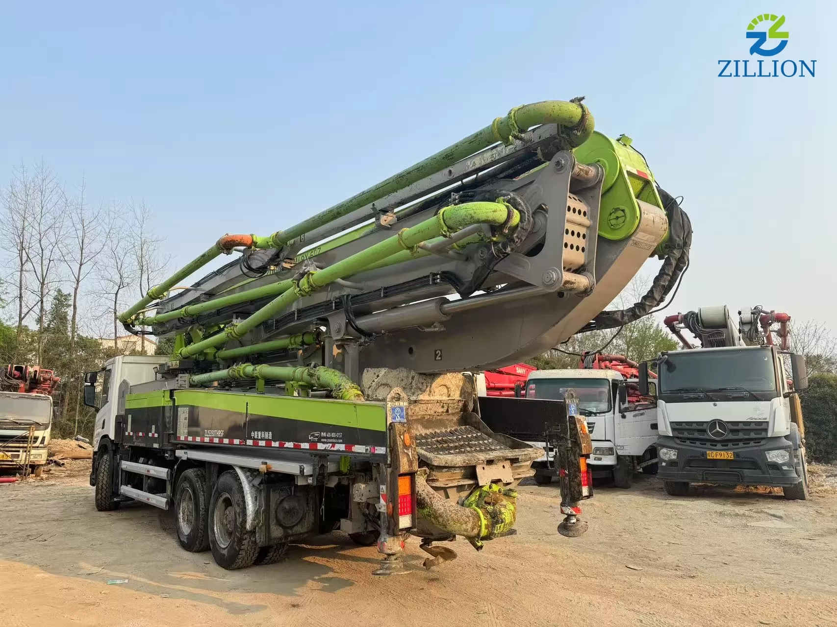 High Quality 2021 Zoomlion Boom Pump 49m Truck- mounted Concrete Pump Car on SCANIA Chassis
