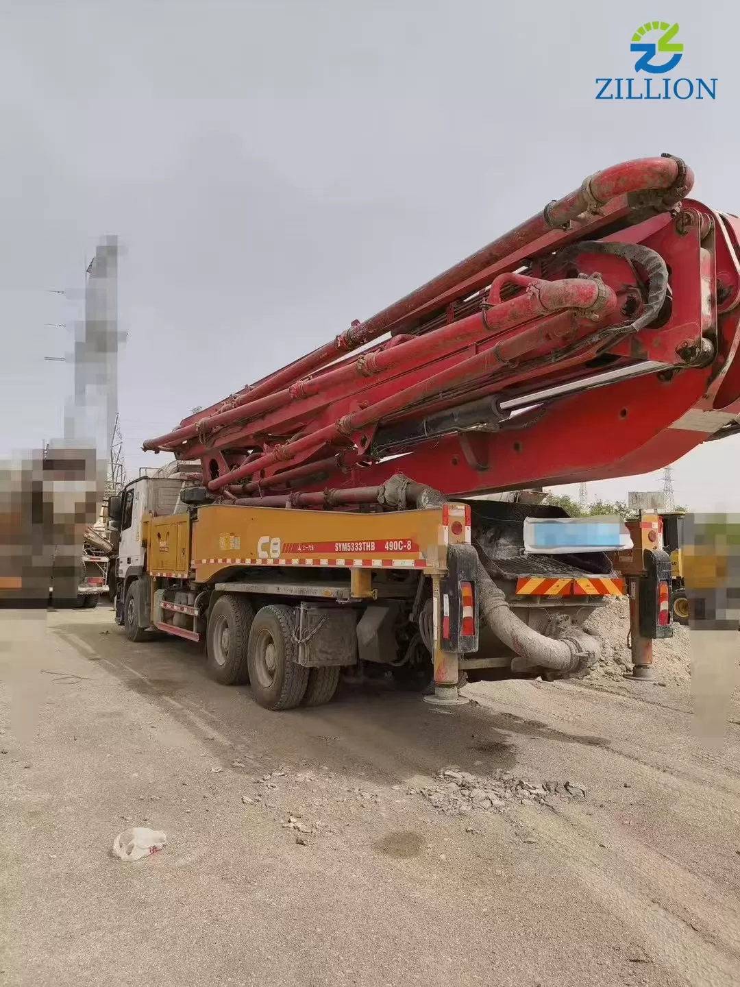 High Quality 2018 Sany Boom Pump 49m Truck- mounted Concrete Pump Car on Mercedes-Benz Chassis